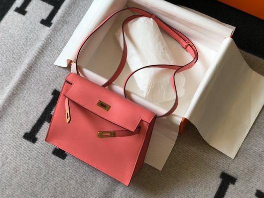 Hermes Kelly Danse 22cm Leather Bag 20359 Pink - luxibagsmall