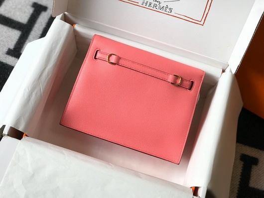 Hermes Kelly Danse 22cm Leather Bag 20359 Pink - luxibagsmall