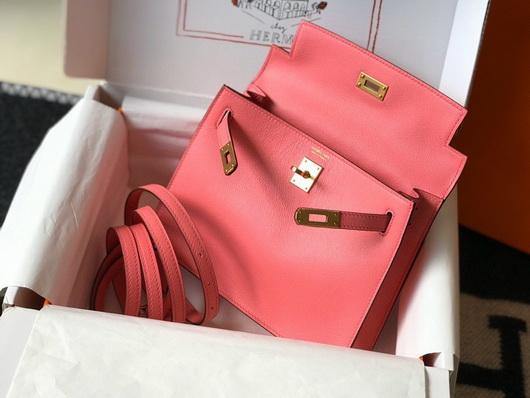 Hermes Kelly Danse 22cm Leather Bag 20359 Pink - luxibagsmall