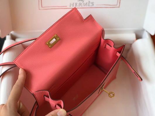 Hermes Kelly Danse 22cm Leather Bag 20359 Pink - luxibagsmall