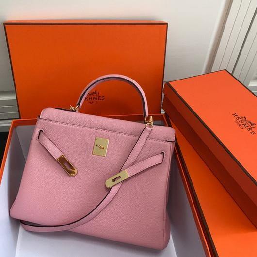 Hermes Kelly Danse 20306 Designer Tote Shoulder Strap Bag Pink - luxibagsmall