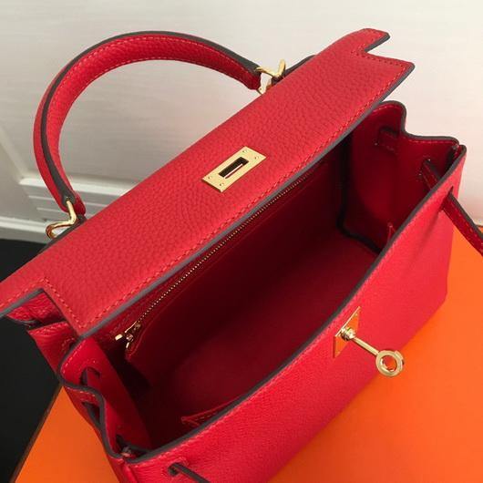 Hermes Kelly Danse 20307 Designer Tote Shoulder Strap Bag Red - luxibagsmall