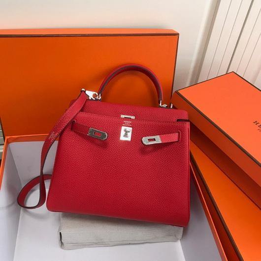 Hermes Kelly Danse 20307 Designer Tote Shoulder Strap Bag Red - luxibagsmall