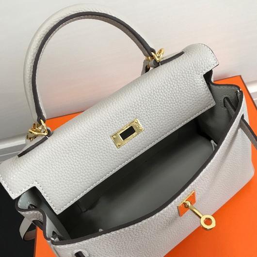 Hermes Kelly Danse 20308 Designer Tote Shoulder Strap Bag Gray - luxibagsmall