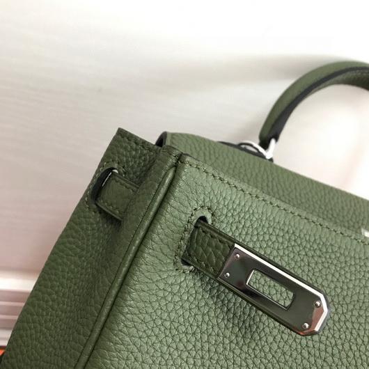 Hermes Kelly Danse 20311 Designer Tote Shoulder Strap Bag Green - luxibagsmall