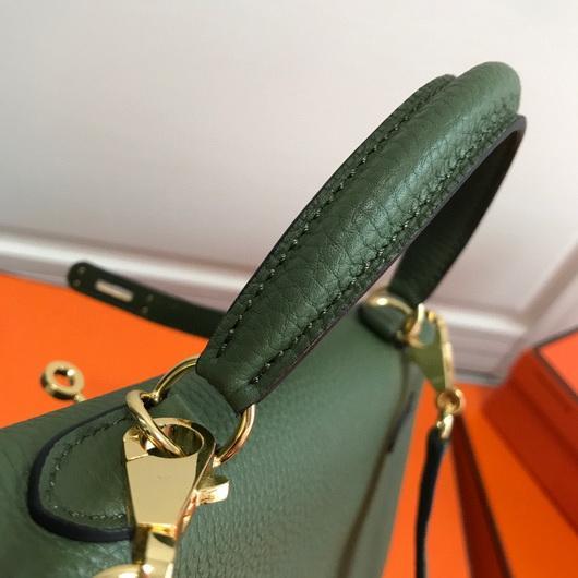 Hermes Kelly Danse 20311 Designer Tote Shoulder Strap Bag Green - luxibagsmall