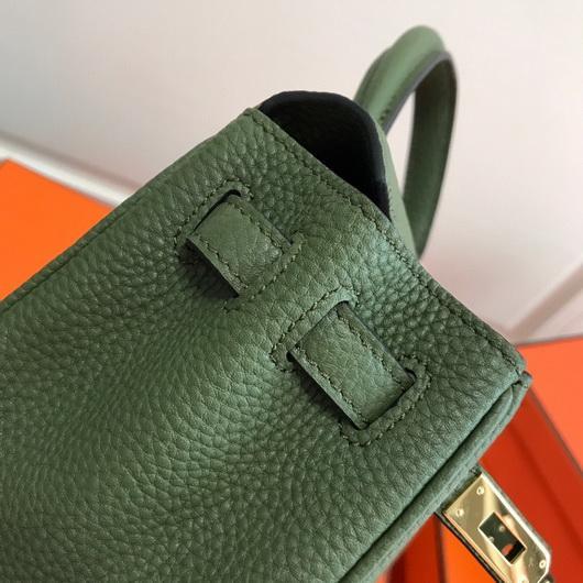 Hermes Kelly Danse 20311 Designer Tote Shoulder Strap Bag Green - luxibagsmall