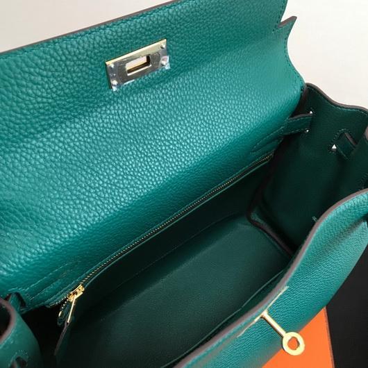 Hermes Kelly Danse 20312 Designer Tote Shoulder Strap Bag Dark Green - luxibagsmall