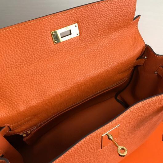 Hermes Kelly Danse 20313 Designer Tote Shoulder Strap Bag Orange - luxibagsmall