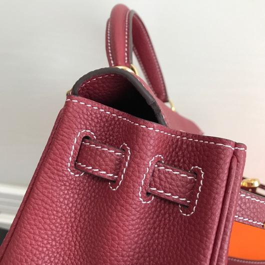 Hermes Kelly Danse 20314 Designer Tote Shoulder Strap Bag Wine Red - luxibagsmall