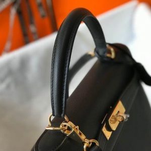 Hermes Sellier Kelly 28cm of Epsom Leather Bag 20330 Black - luxibagsmall