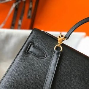 Hermes Sellier Kelly 28cm of Epsom Leather Bag 20330 Black - luxibagsmall