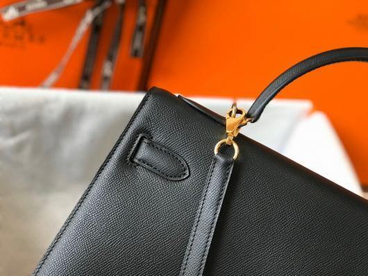 Hermes Sellier Kelly 28cm of Epsom Leather Bag 20330 Black - luxibagsmall