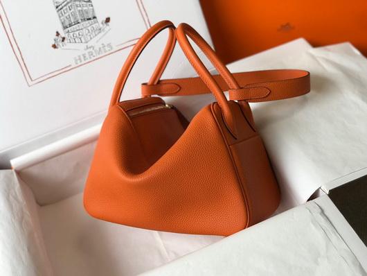 Hermes Lindy 26cm Designer Tote Shoulder Bags Orange Gold - luxibagsmall