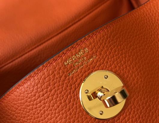 Hermes Lindy 26cm Designer Tote Shoulder Bags Orange Gold - luxibagsmall