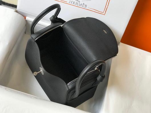 Hermes Lindy 26cm Designer Tote Shoulder Bags Black - luxibagsmall