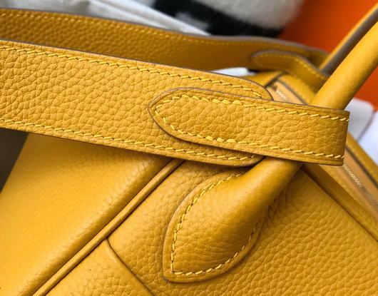 Hermes Lindy 26cm Designer Tote Shoulder Bags Yellow Gold - luxibagsmall