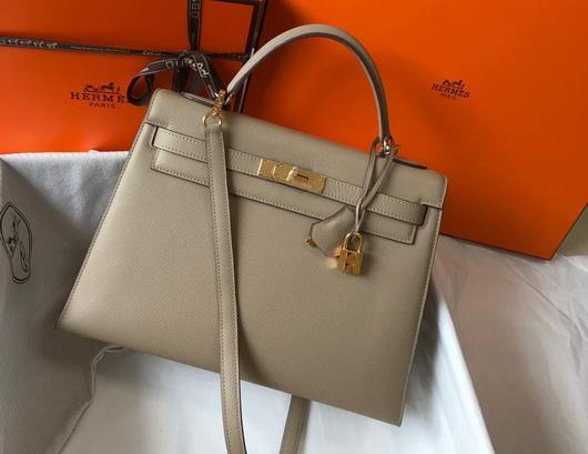 Hermes Sellier Kelly 28cm of Epsom Leather Bag 20331 Gray - luxibagsmall