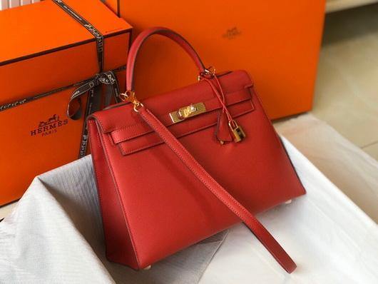 Hermes Sellier Kelly 28cm of Epsom Leather Bag 20332 Red - luxibagsmall