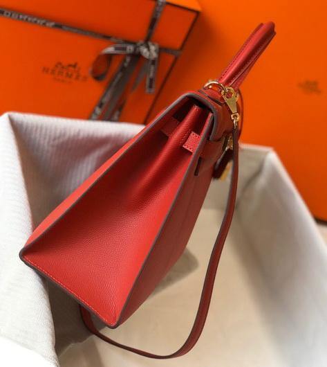 Hermes Sellier Kelly 28cm of Epsom Leather Bag 20332 Red - luxibagsmall