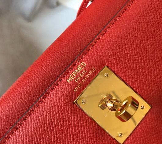 Hermes Sellier Kelly 28cm of Epsom Leather Bag 20332 Red - luxibagsmall