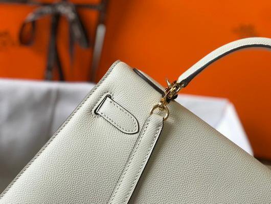 Hermes Sellier Kelly 28cm of Epsom Leather Bag 20333 White - luxibagsmall