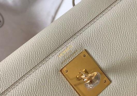 Hermes Sellier Kelly 28cm of Epsom Leather Bag 20333 White - luxibagsmall