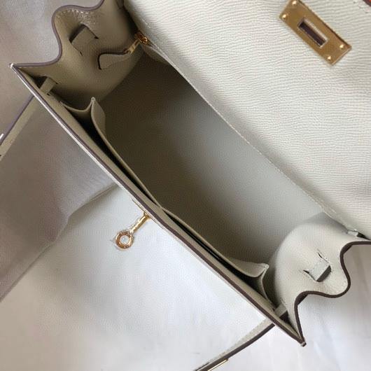 Hermes Sellier Kelly 28cm of Epsom Leather Bag 20333 White - luxibagsmall