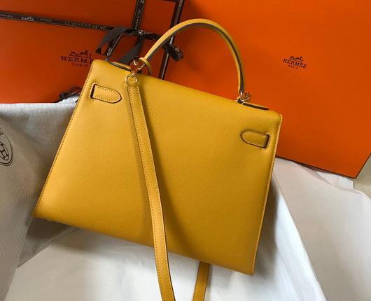 Hermes Sellier Kelly 28cm of Epsom Leather Bag 20334 Yellow - luxibagsmall