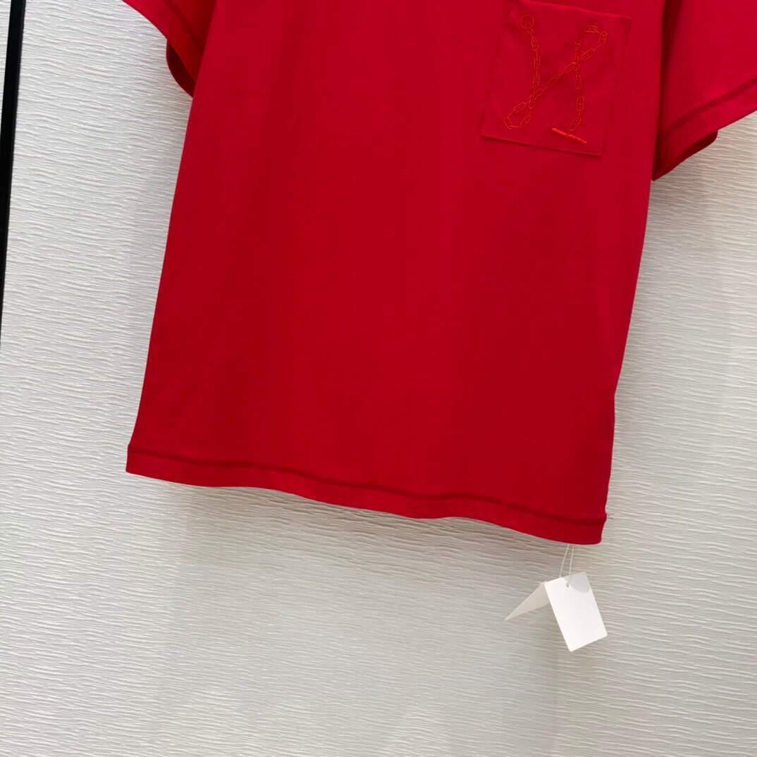 Hermes Women's T-Shirts Polo Designer Clothing 38084 Red - Voguebags