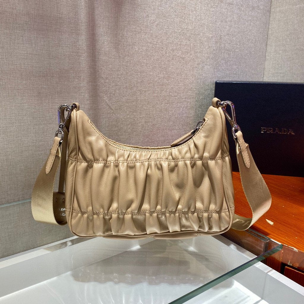 Prada 1BH204 Mini Bags Prada Crossbody Leather bag In Apricot - luxibagsmall