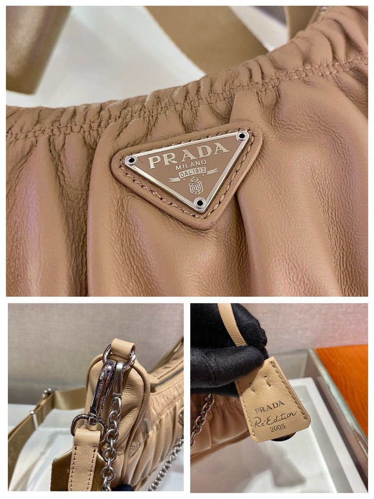 Prada 1BH204 Mini Bags Prada Crossbody Leather bag In Apricot - luxibagsmall