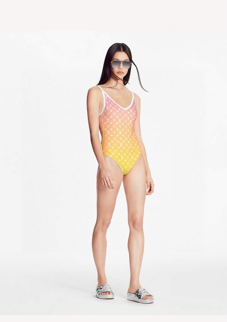 Louis Vuitton Women's Designer Monogram Yellow Swimwear swimming suit 1A8RDA - luxibagsmall