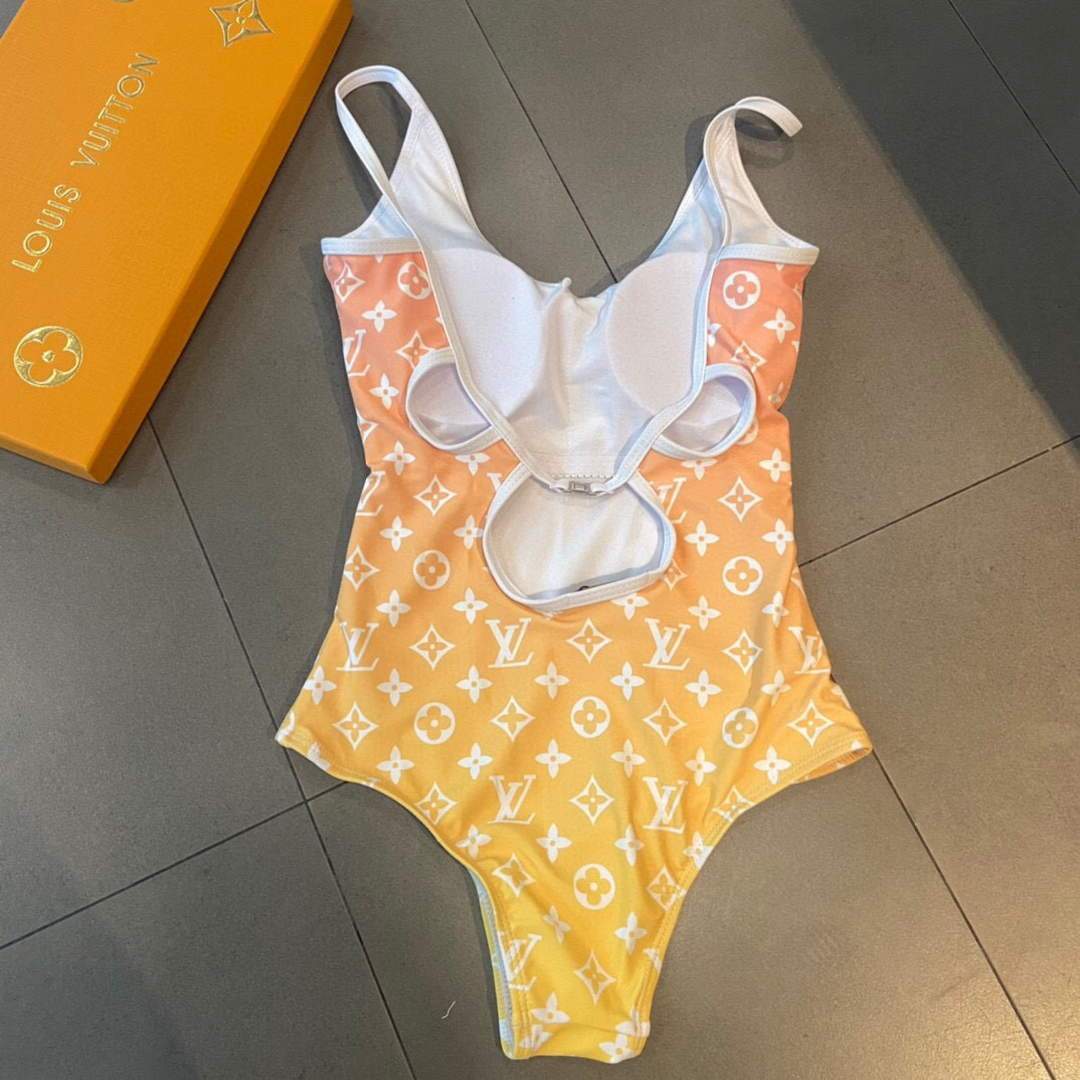 Louis Vuitton Women's Designer Monogram Yellow Swimwear swimming suit 1A8RDA - luxibagsmall