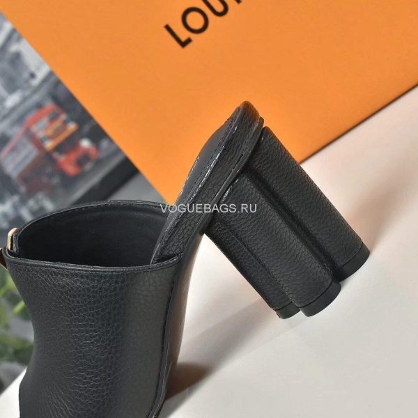 LV 1A85V9 Slippers Designer Louis Vuitton Indiana Mule Black - luxibagsmall