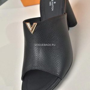 LV 1A85V9 Slippers Designer Louis Vuitton Indiana Mule Black - luxibagsmall