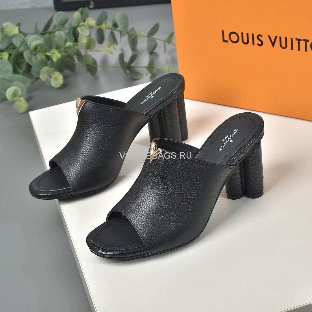 LV 1A85V9 Slippers Designer Louis Vuitton Indiana Mule Black - luxibagsmall