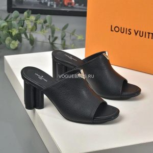 LV 1A85V9 Slippers Designer Louis Vuitton Indiana Mule Black - luxibagsmall