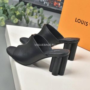 LV 1A85V9 Slippers Designer Louis Vuitton Indiana Mule Black - luxibagsmall