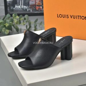 LV 1A85V9 Slippers Designer Louis Vuitton Indiana Mule Black - luxibagsmall