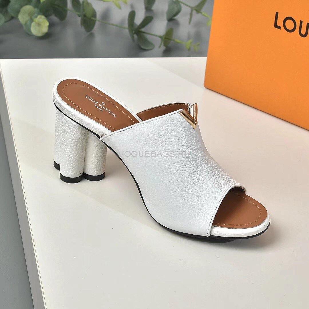 LV 1A85V9 Slippers Designer Louis Vuitton Indiana Mule White - luxibagsmall