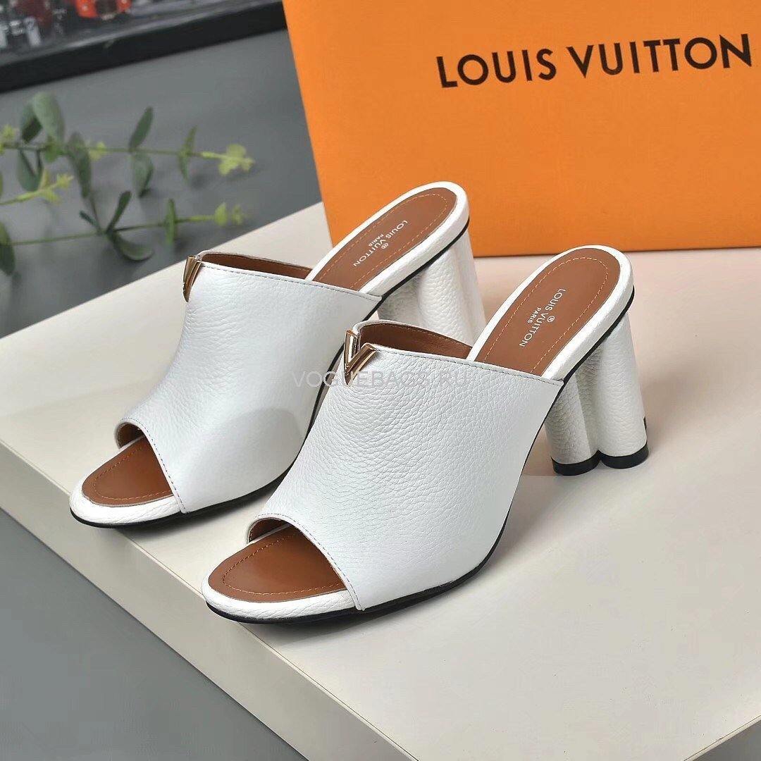 LV 1A85V9 Slippers Designer Louis Vuitton Indiana Mule White - luxibagsmall