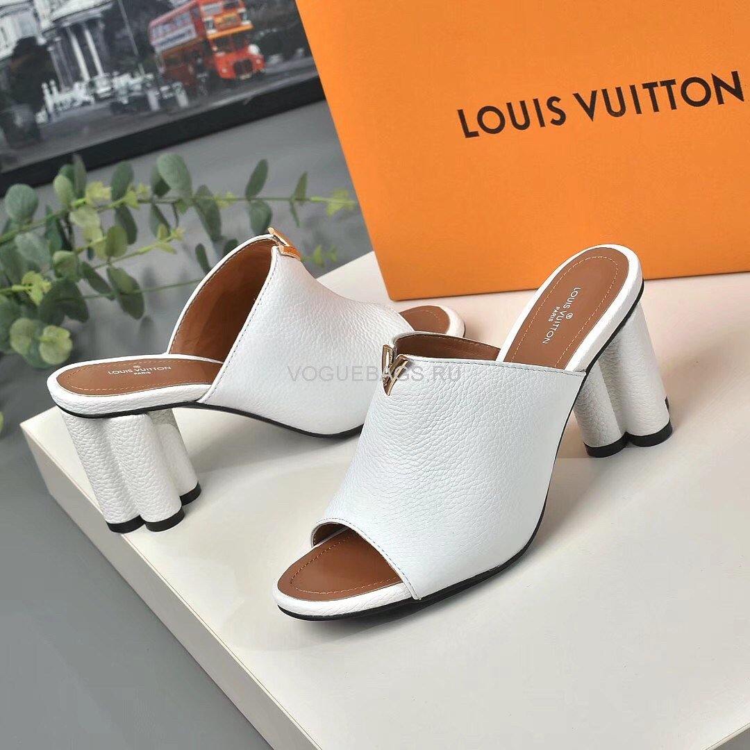 LV 1A85V9 Slippers Designer Louis Vuitton Indiana Mule White - luxibagsmall