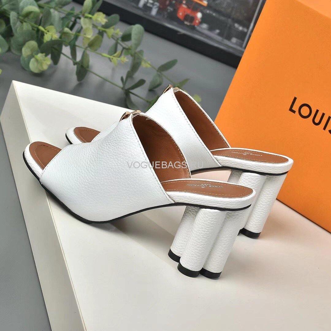 LV 1A85V9 Slippers Designer Louis Vuitton Indiana Mule White - luxibagsmall