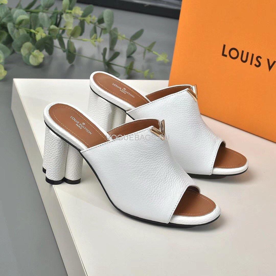 LV 1A85V9 Slippers Designer Louis Vuitton Indiana Mule White - luxibagsmall