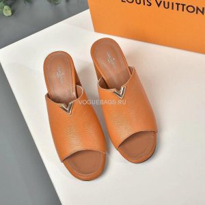 LV 1A85V9 Slippers Designer Louis Vuitton Indiana Mule Brown - luxibagsmall