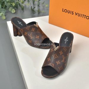 LV 1A85V9 Slippers Designer Louis Vuitton Indiana Mule Patent Monogram - luxibagsmall