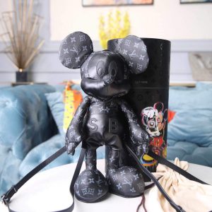 LV Louis Vuitton X Mickey Mouse Plush Thing Bag Monogram Black - luxibagsmall