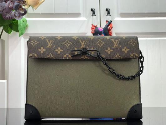 LV M30583 Louis Vuitton Pochette Voyage Steamer Bag Green - luxibagsmall