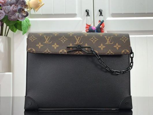 LV M30583 Louis Vuitton Pochette Voyage Steamer Bag Black - luxibagsmall